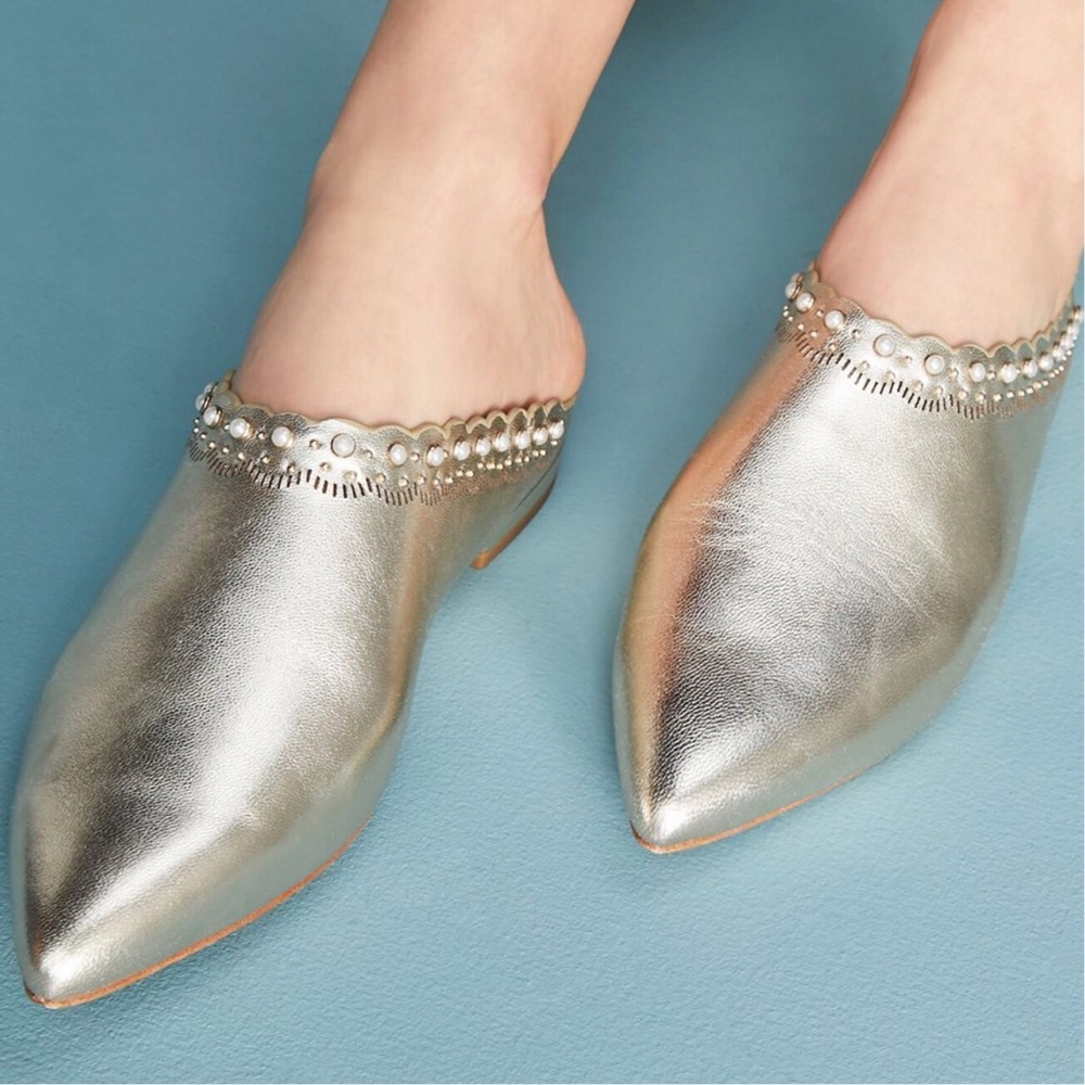 💫🆕 aso Anthropologie PLV ღ Giselle Leather Mule - Picture 2 of 8